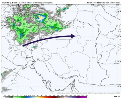 سامانه فعلی آخرین موج بارندگیها است 7 استان بدون حتی یک میلی متر بارندگی