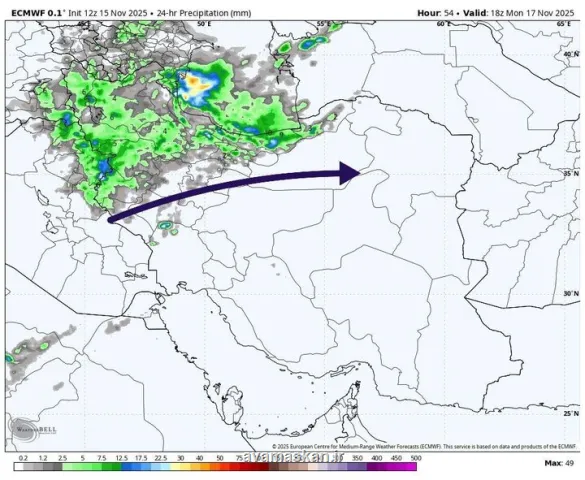 سامانه فعلی آخرین موج بارندگیها است 7 استان بدون حتی یک میلی متر بارندگی