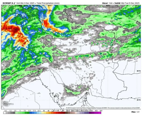 ادامه بارندگی های سنگین در سواحل شمالی اخطار برف در ارتفاعات ۷ استان